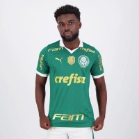 Palmeiras Mens Brazilian Champion Patch Home Jersey 2024-25
