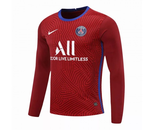 Paris Saint Germain Goalkeeper Long Sleeve Jersey Red 2020 2021