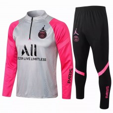 PSG Training Technical Soccer Tracksuit Grey Pink 2021 2022