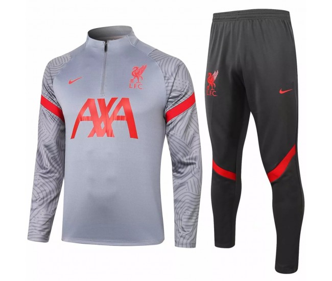 Liverpool FC Grey Training Technical Soccer Tracksuit 2020 2021