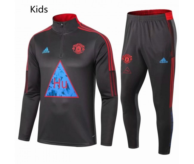Manchester United Training Soccer Tracksuit Human Race Grey Kids 2021