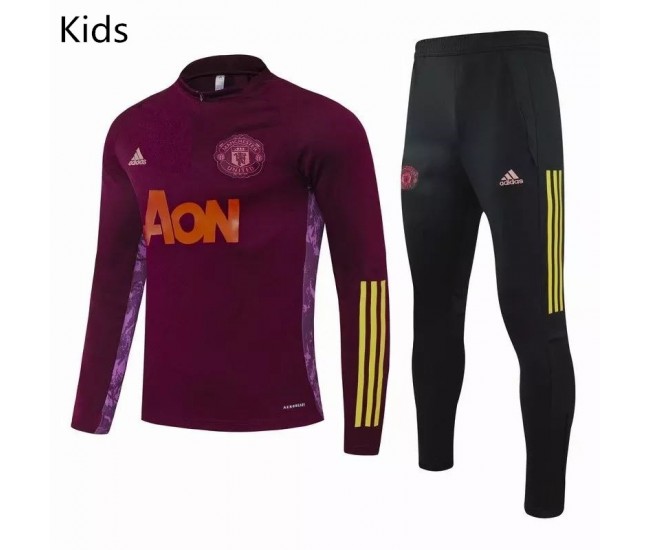 Manchester United Training Soccer Tracksuit Purple Kids 2020 2021