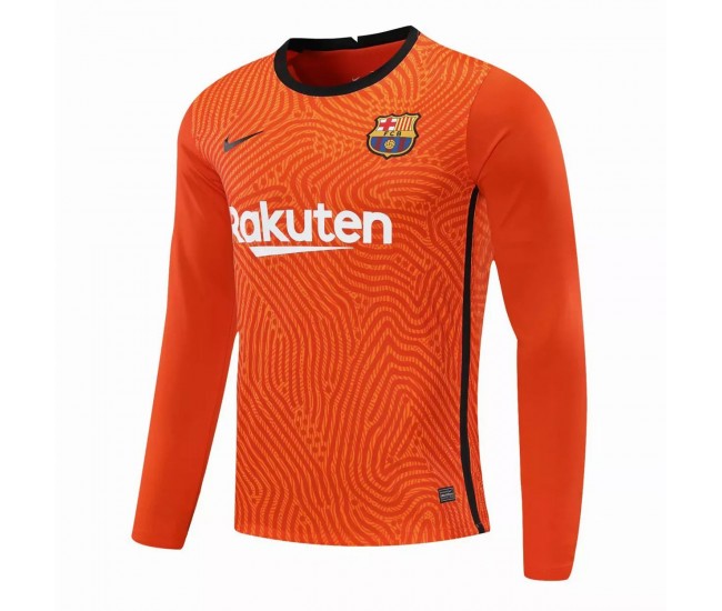 Barcelona Goalkeeper Long Sleeve Jersey Orange 2020 2021