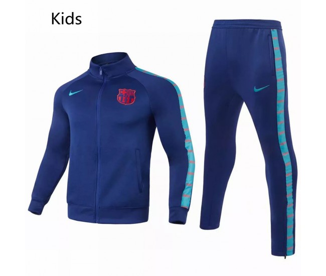 FC Barcelona Soccer Presentation Tracksuit Blue Kids 2021 2022