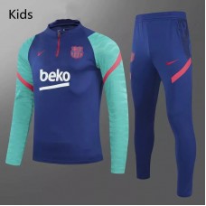FC Barcelona Soccer Training Technical Tracksuit Blue Kids 2021 2022